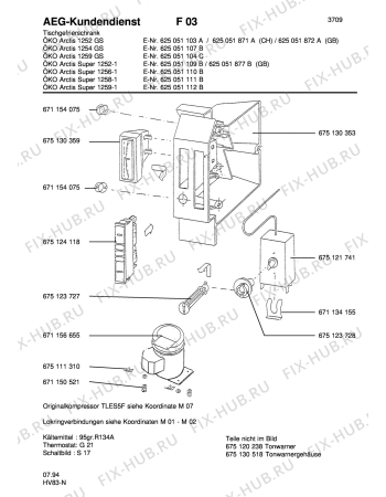 Взрыв-схема холодильника Aeg ARC1252-1 GSGB - Схема узла Freezer cooling system